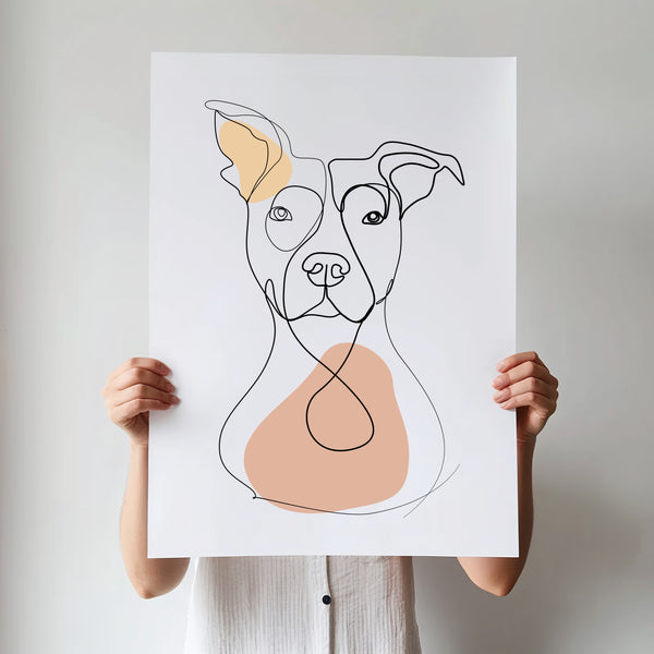 Color Line Art Pet Portrait