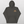 The Embroidered Custom Pet Hoodie in Charcol Heather features a small cartoon beagle face on the left chest—ideal as a cozy keepsake for animal lovers. Shown on a light gray textured surface.