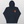 The Embroidered Custom Pet Hoodie in navy features a small, embroidered brown and white corgi face on the left chest, plus a front pocket and drawstring hood for comfort.