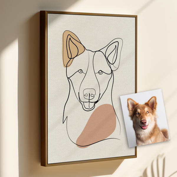 Color Line Art Pet Portrait