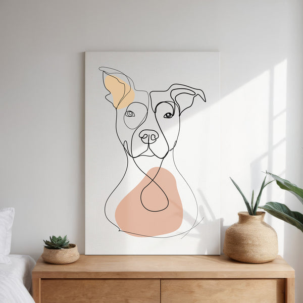 Color Line Art Pet Portrait