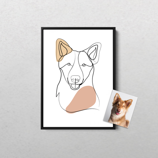 Color Line Art Pet Portrait