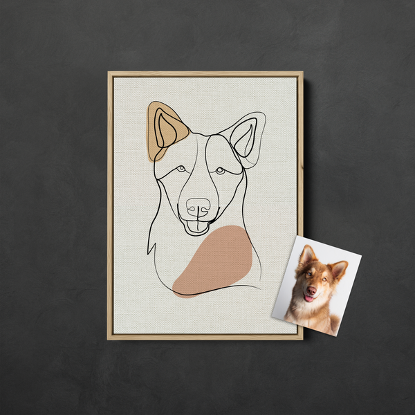 Color Line Art Pet Portrait