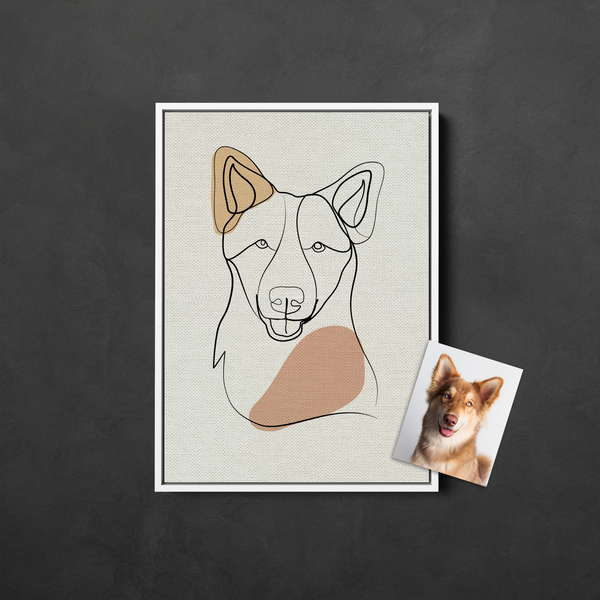 Color Line Art Pet Portrait