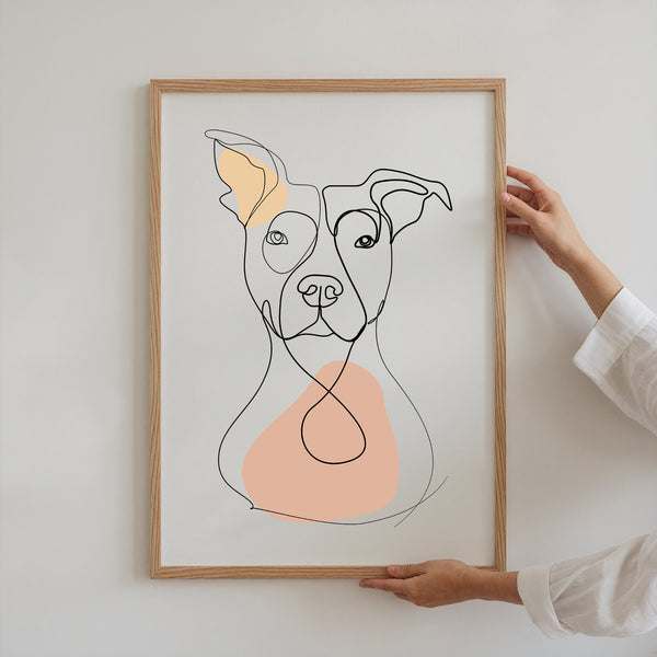 Color Line Art Pet Portrait